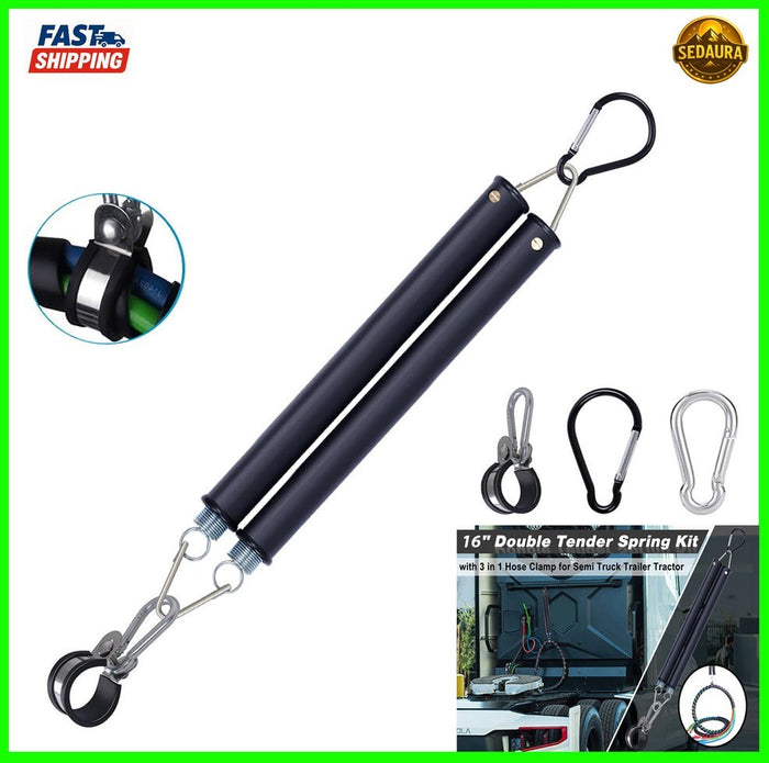 Trailer Hose Holder & Double Tender Spring Kit- Heavy Duty Semi Truck Air Lines
