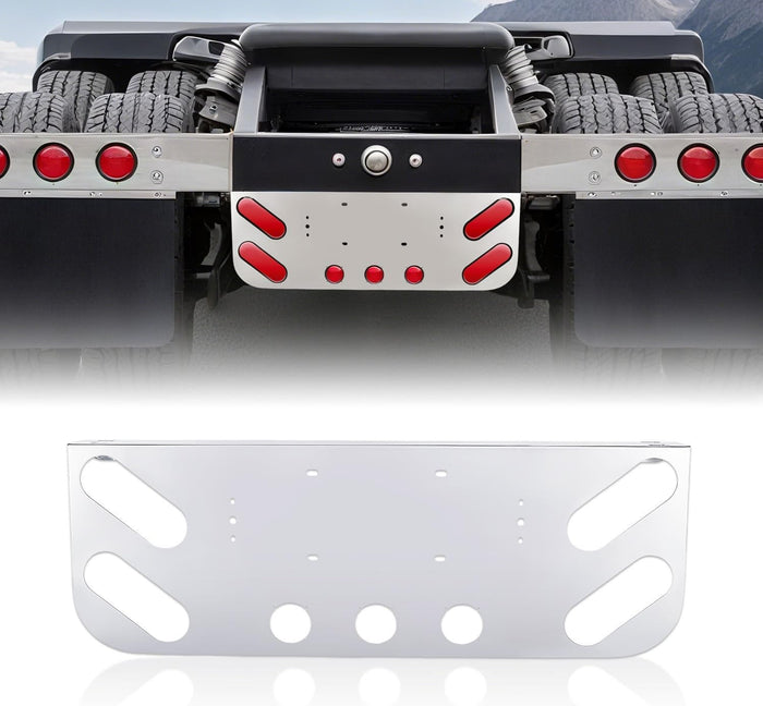 Stainless Steel Tail Light Panel for Semi Trucks & Trailers 4.49” & 2.31” Round