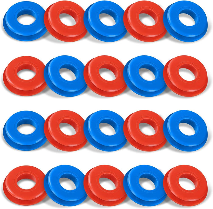 20PCS Glad Hand Seals, Rubber Gladhand Seals, Glad Hand Seal Washers Grommets round Gaskets for Semi Trucks Trailers Brake Air Hose, Parts Number 10028, Semi Truck Accessories (Red+Blue)