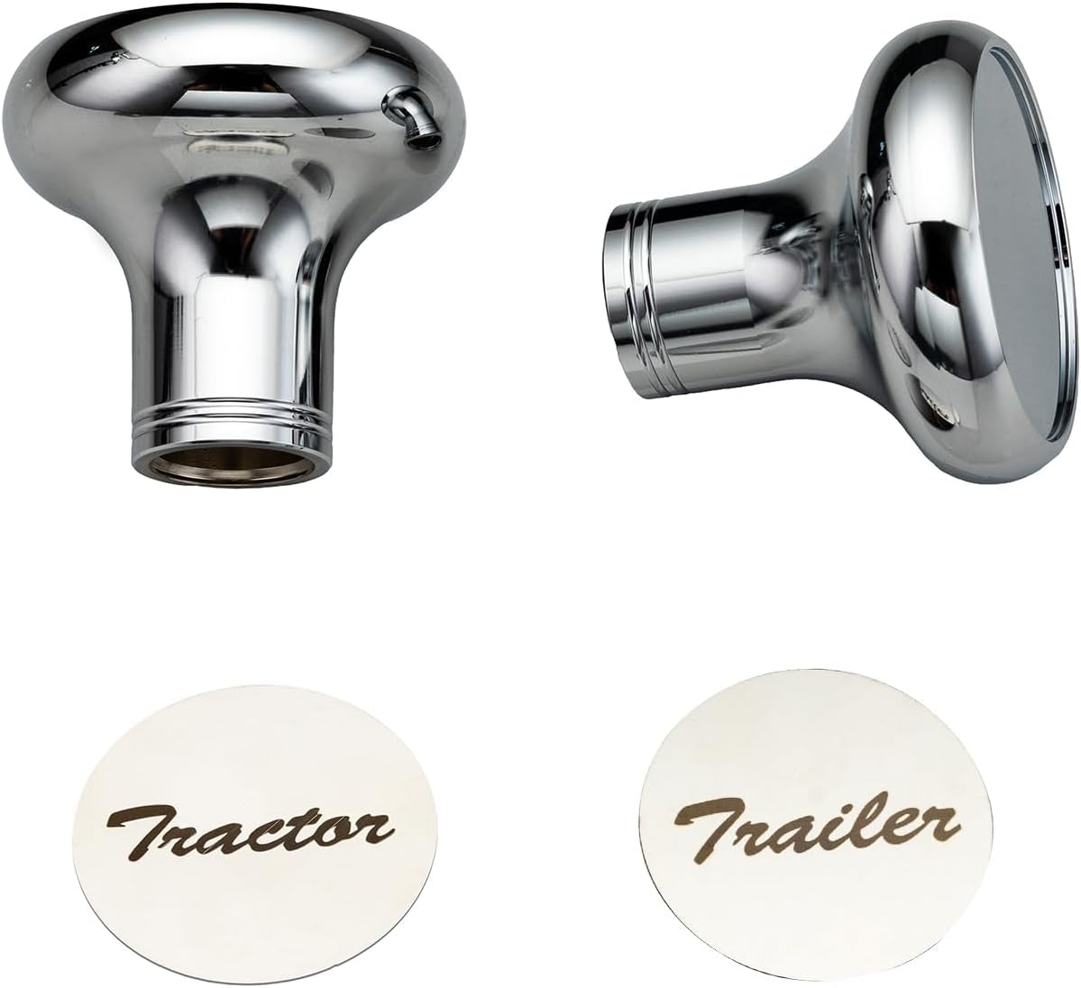 Pair of Tractor/Trailer Air Valve Knobs Made from Aluminum Interior Accessories Air Brake Knobs Compatible with Kenworth T680 Peterbilt 379 389 579 Freightliner, Chrome Stainless Steel (2 Set) image 5