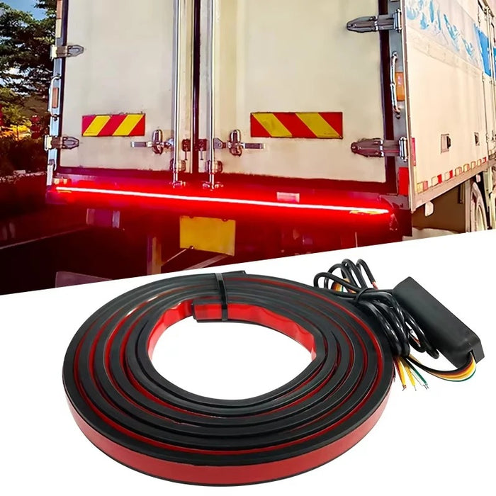 24V Led Truck Tailgate Light Strip Rear Tail Light Bar Waterproof Dynamic Additional Reverse Brake Flash Follow Warning Lights
