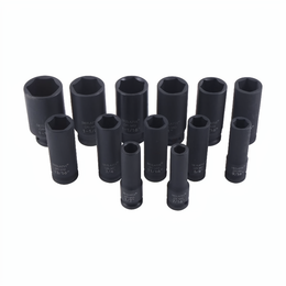 13 Pieces 1/2-Inch Drive Deep Impact Socket Set Heavy-Duty CR-MO Steel with Storage Case thumbnail 1