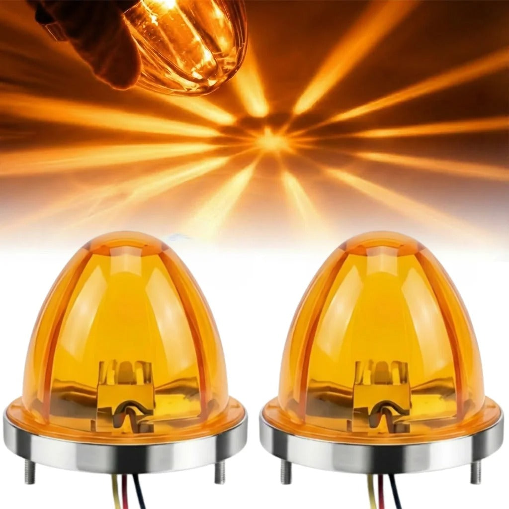 2PCS Watermelon Lights LED Side Marker Indicator Turn Signal Brake Lamp Semi Truck Trailer Under Glow Wheel Lights For Truck image 1
